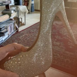 High heel silver rhinestone beauties